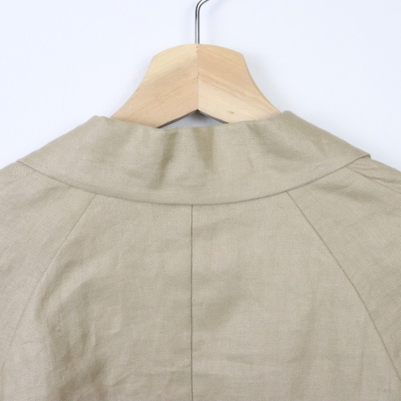 Alexandre Vauthier Linen Wrap Blouse 0 Crop Top Fabrique Limited Edition Tan - Picture 6 of 9